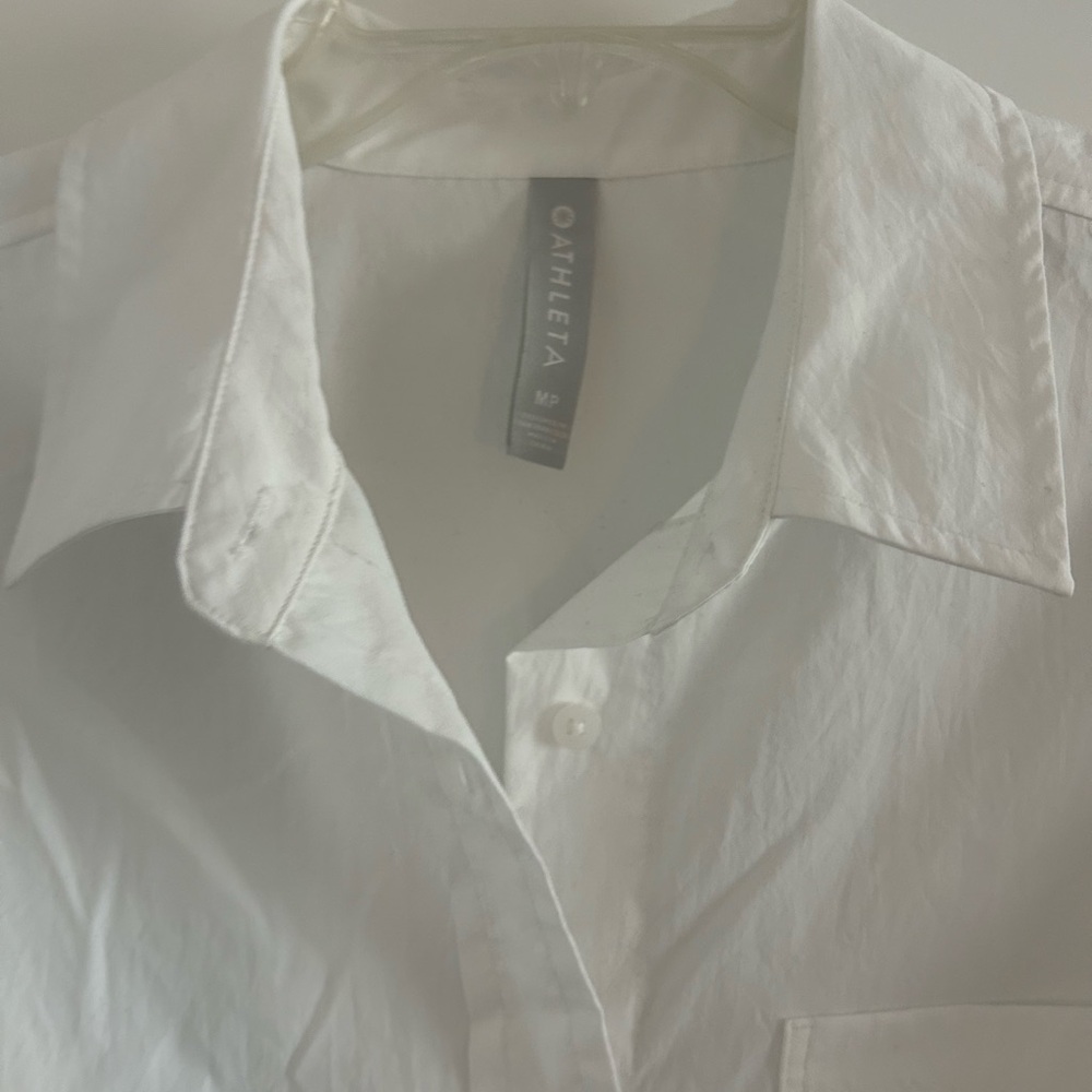 ATHLETA • Big Loose Fit White Long Sleeve  Shirt • MP - Picture 3 of 9
